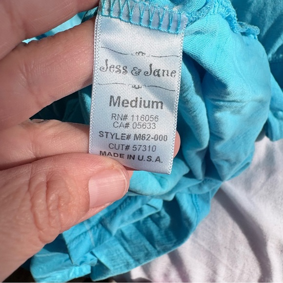 Jess & Jane Mineral Washed Cotton Tunic with Linen Contrast Dragonfly Blue M - Picture 7 of 10